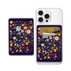 AWHSCP Cute Black Colorful Flowers Leather Phone Wallet Stick On,