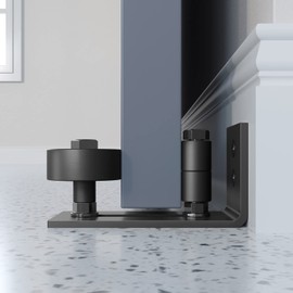 EaseLife Sliding Barn Door Bottom Floor Guide,Adjustable Roller,Wall Mount System,Flush Flat Bottom Design,8 Assemble Setup Options,Fit All Size Door,Black