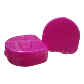 Dental Caja Para Guarda Portaguarda Acetatos Aparatos Ortodoncia Color Fucsia