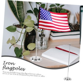 Levemolo 2pcs Flagpole National Flag Stand Flag Stand Indoor Flag Mounting Bracket Meeting Table Flag Stand Countertop Flag Holders Flag Fixing Pole Flag Base Stand Flag Pole Bases