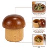 Buqoo Wood Mushroom Magnetic Paper Clip Hoider Dispenser, Cute Round