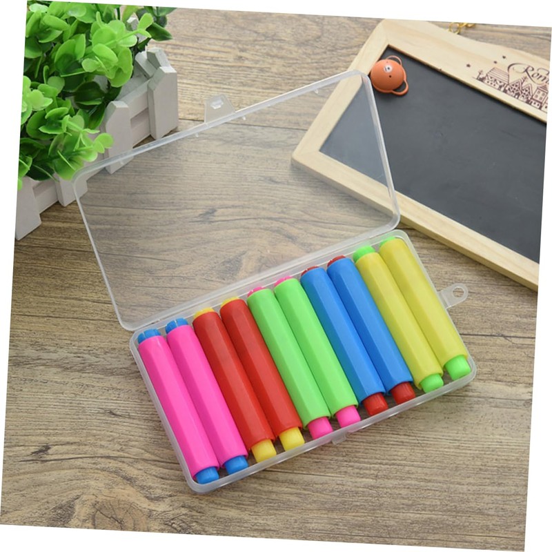 Ciieeo 10pcs Girl Chalk Holders Tasteless Chalk Storage with Box
