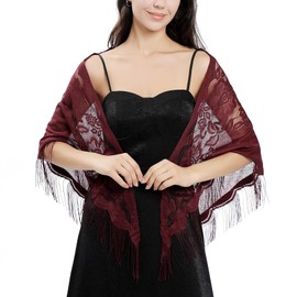 Ladiery Women's Shawl Pashmina Scarf, Purplish red