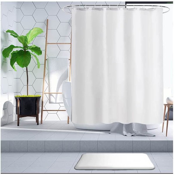 Hayrets White Shower Curtain, Extra Wide, 200 x 330 cm,