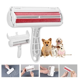 Pet Hair Remover Roller | Reusable Hair and lint Remover | You can Clean Your pet's Hair and lint Residue from Different Surfaces | It is Reusable and Easy to Clean (Red)