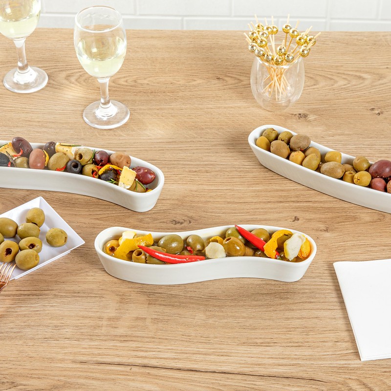 Restaurantware Swerve 6 Ounce Olive Plate 1 Curved Olive Tray