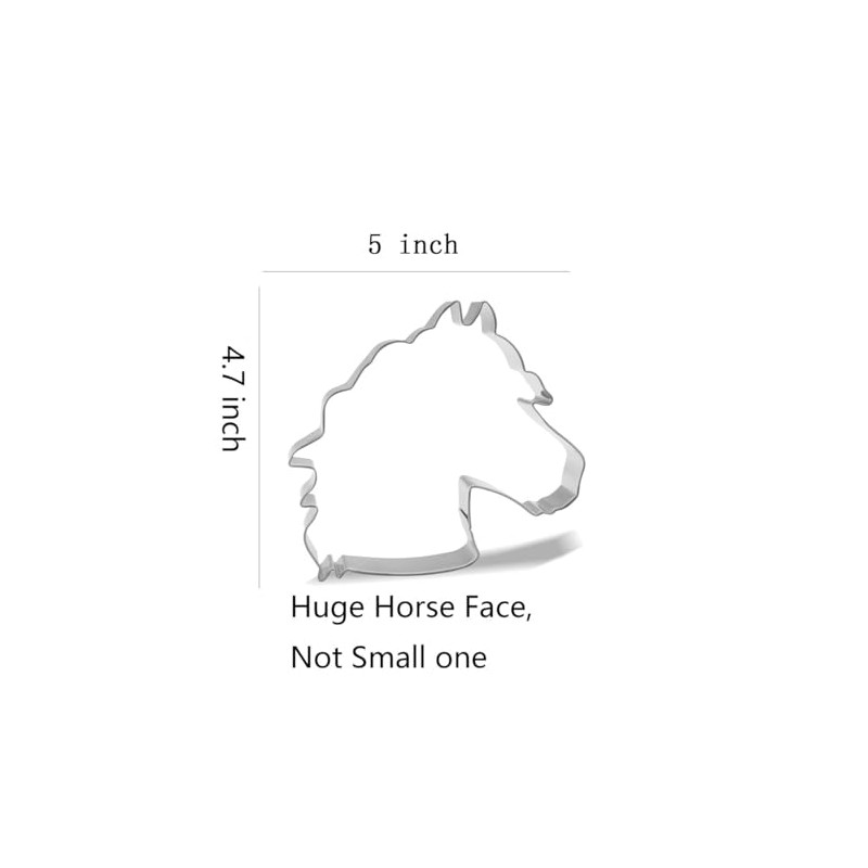 Keewah Large Horse Head Cookie Cutter, 5 x 4.7 inch,