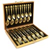 Gold Silverware Set, OGORI 24-Piece Gold Forged Stainless Steel Flatware
