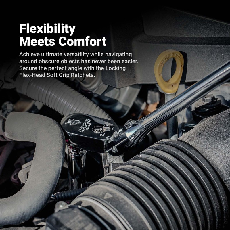 Capri Tools 1/2 in. Drive Fine 90-Tooth Locking Flex-Head Ratchet,