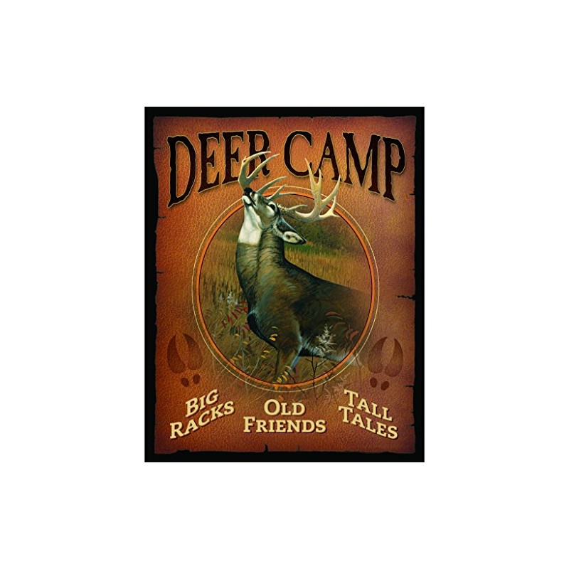 Wild Wings Deer Camp Tin Sign