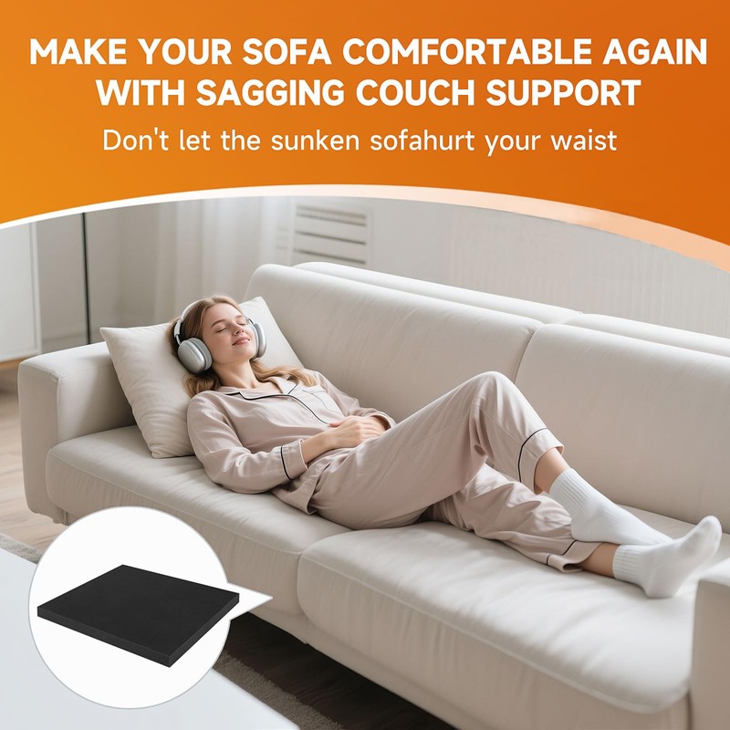 Langierspur 22"x22" Couch Cushion Support 40D, Couch Supports for Sagging