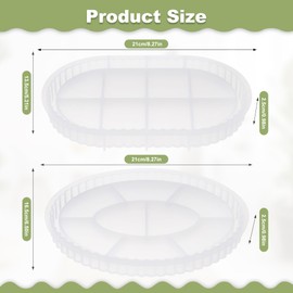 Hejo 2 Pcs Silicone Mold Tray Oval, Lace Epoxy Resin Moulds with Grooves, Resin Coaster Moulds, Oval Silicone Moulds for Resin, Epoxy Tray Mold for Making Decorative