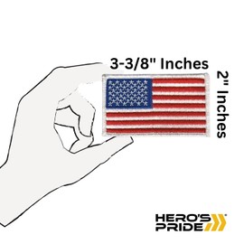 2 Pack Hero's Pride Tactical American Flag Patches - 3-3/8" x 2" Embroidered USA Uniform Emblem Patch - Hook and Loop Designed for Military and Tactical Clothing - Black USA Flag (2 Pieces)
