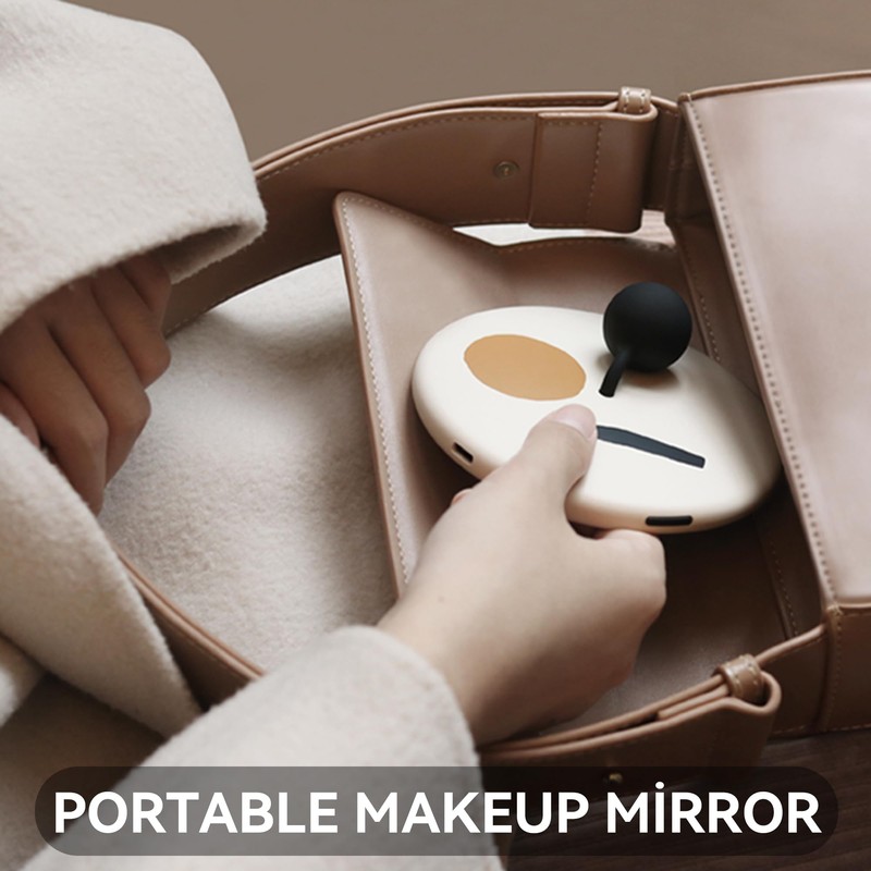 UNIDISCIPLE Handheld Rechargeable Travel Makeup Mirror with LED Light, Compact