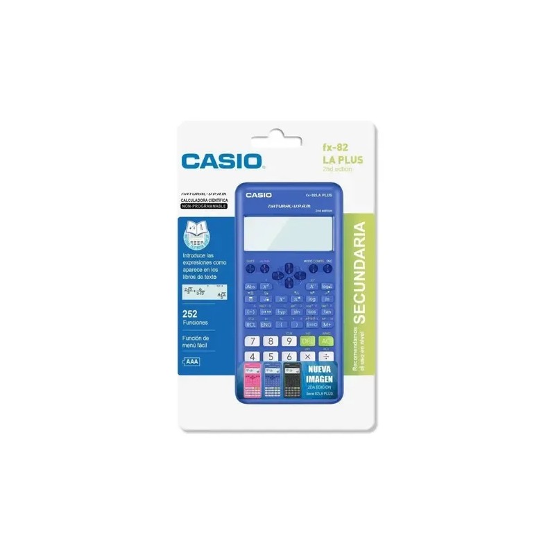 Calculadora Cientifica Casio Fx-82la Plus2 252 Funciones Color Azul