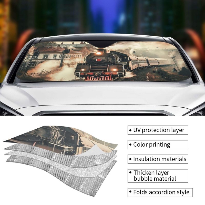 HSYOYO Windshield Sun Shade for Car Trucks SUV Train Travelling