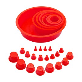 28 Pcs Automotive Cap Plugs Kit 0.11" to 4.37" Fit for AutoLine Pro, Autool, MR CARTOOL, OTC, Plastic Tapered Wide Thick Flange Hose Caps