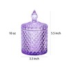 Sizikato Diamond Faceted Glass Candy Jar with Lid, 10oz Purple