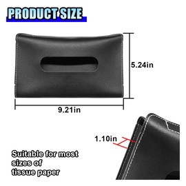 Car Visor Tissue Holder - Leather Tissue Box Holders Car Mask Dispenser - Hanging Car Napkin Holder Auto Tissues Dispenser - Rectangular Mask Holders Sun Visor Accessory for Vehicles (Black)