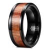 THREE KEYS JEWELRY 8mm Tungsten Wedding Ring with Koa Wood