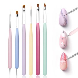 SHSHANLC Nail Brush, Gel Nail Brush, Nail Brush, Macaron Color, Double Head, Brush, Set of 6, Nail Set, Nail Workshop, Nail Set, Gel Nail Kit, Self Nail Set, Peloline Nail, Nail Town, Nail Parts, Dot