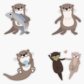 Magnet Funny Otter Packs- Otterly Disgusting Cute Otter Animal Packs Magnetic Vinyl Sticker Decal Magnet 5"
