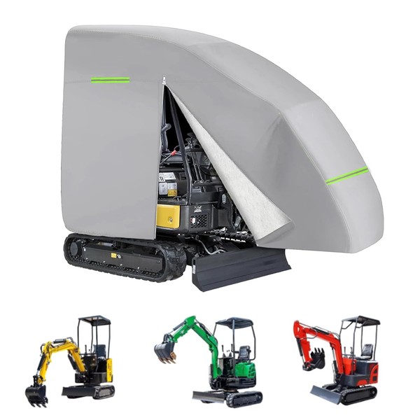 Mini Excavator Cover 420D Waterproof Zippered Excavators Cover for Bobcat