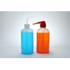 Wash Bottle Set, HDPE Plastic, Transparent White, One Red Cap