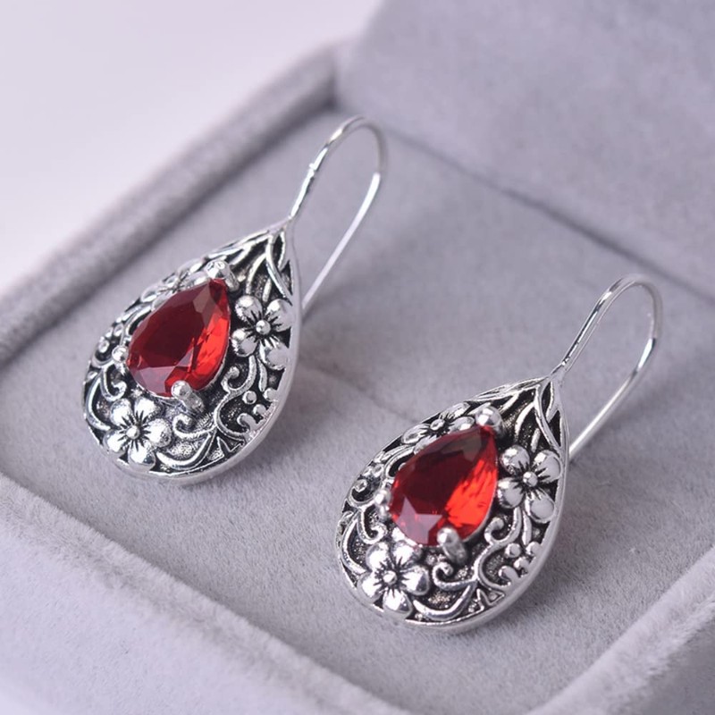 SUKKCCNO arete de plata S925 para mujer, con forma de