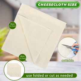 Pack of 4 Straining Cloths, 40 x 40 cm Cheesecloth Filter Cloth Reusable for Straining Juice Cheese Tea Nut Milk Tofu
