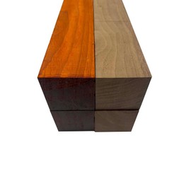 Exotic Wood Zone | Combo Pack of 4 Turning Wood of Padauk, Black Walnut | 2 x 2 x 42 inches