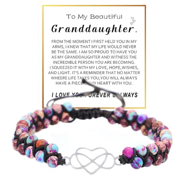 ZCVFA To My Granddaughter-Infinity Forever Love Heart Bracelet, You are
