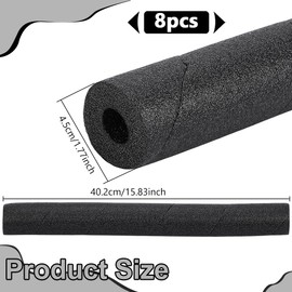 BENECREAT 15.83 Inch Insulation Foam Tube, 1.78 Inch Black Multi-Purpose Snake Pipe Pool Noodles Foam for Gaps and Joints Backing Concrete Filler