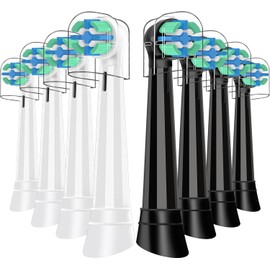 Replacement Toothbrush Heads Compatible with All Electric Toothbrushes, 4-Pack, Black & White, Soft Bristles, Brush Replacement Heads, Vitality