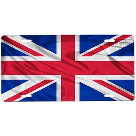 onestopairbrushshop British Flag License Plate Car Tag