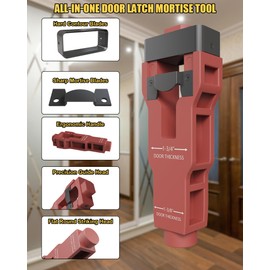 Door Latch Mortise Tool, Precision Scoring and Chiseling Door Latch Installation Kit Fits for 1-3/8’ or 1-3/4’ Thick Wooden Door, Door Latch Tool for Clean, Precise Professional Installation