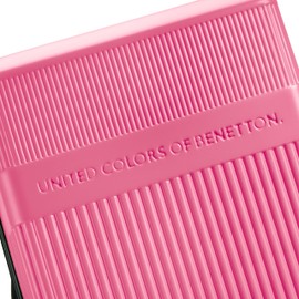 United Colors of Benetton Ribbed Hardside Expandable Luggage with Spinner Wheels, Light Pink, Checked-Large 29 Inch