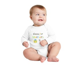 Happy 1st Mother's Day Newborn Infant Baby Onesie Bodysuit Romper Long Sleeve (6-9 months)