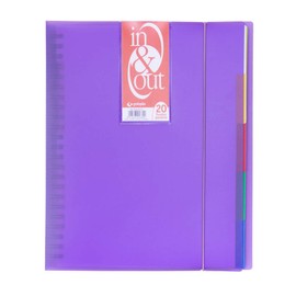 grafoplas 39422035 – Folder, 20 Pockets, in & Out System, A4, Purple