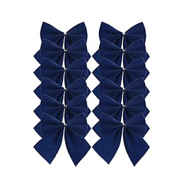 Davies 12 Navy Blue Bows - Velvet Christmas Tree Ties/Decoration