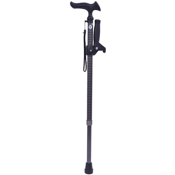 Fuji Home Telescopic Karugamo Houndstooth Pattern with Supplemental Grip, 10 Levels of Expandable Adjustment, Approx. 28.7 - 37.8 inches (73 - 95.5 cm)