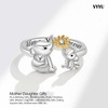 VYYU Silver Ring for Mother Daughter - I Love You