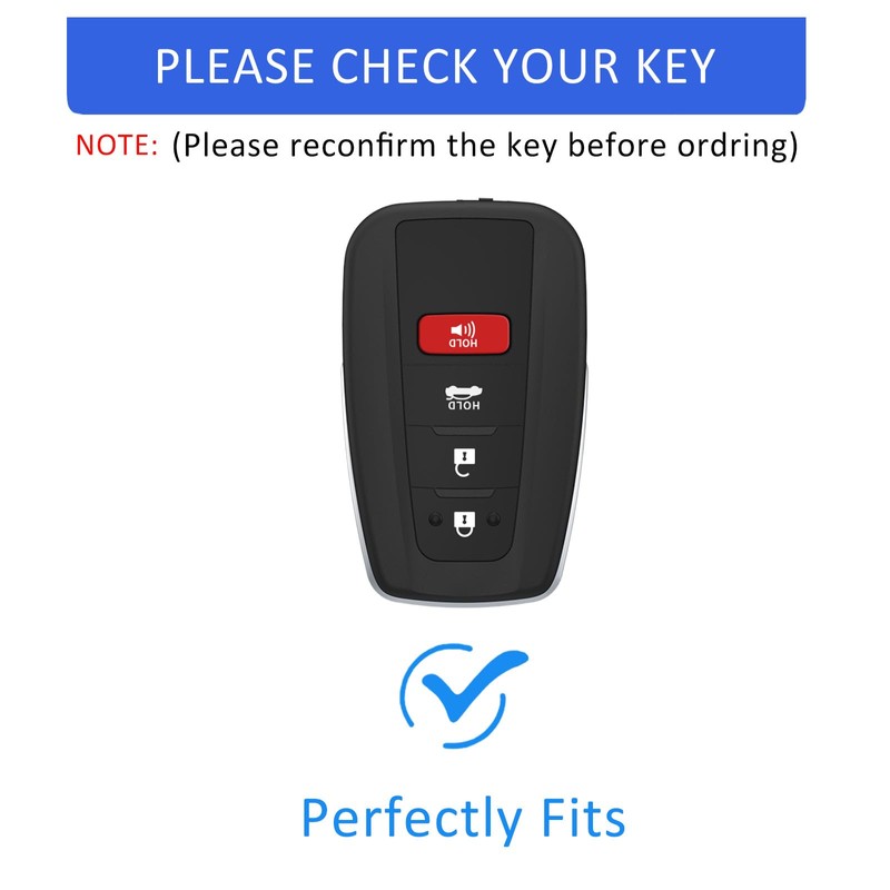 Flensent Key Fob Cover with Keychain for Toyota Highlander RAV4