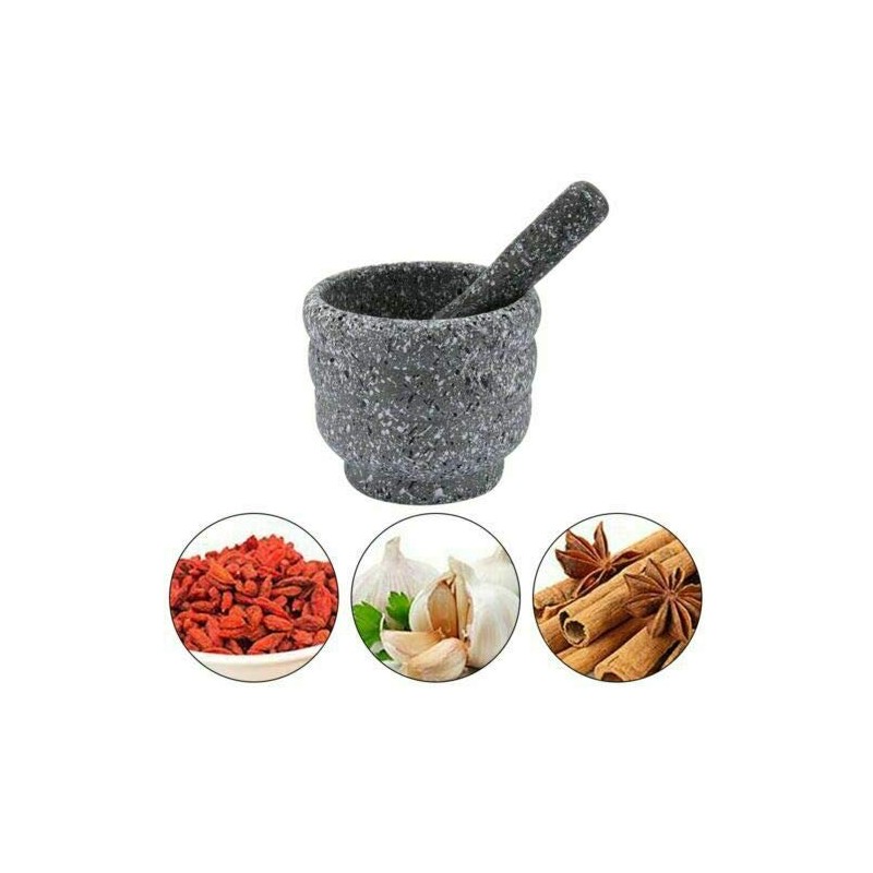 Black Resin Mortar & Pestle Spices Crusher Herbs Grinder Crushing