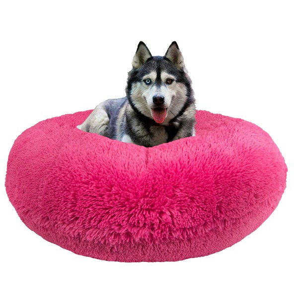 Bessie and Barnie Signature Lollipop Luxury Shag Extra Plush Faux Fur Bagel Pet / Dog Bed (Multiple Sizes)