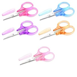 LilaLemon 5 Pcs Small Detail Scissors with Protective Cover, Mini Sharp Craft Scissors for Embroidery Knitting,Straight Fine Tips Sewing Scissors for Paper Cutting Precision Stainless Steel