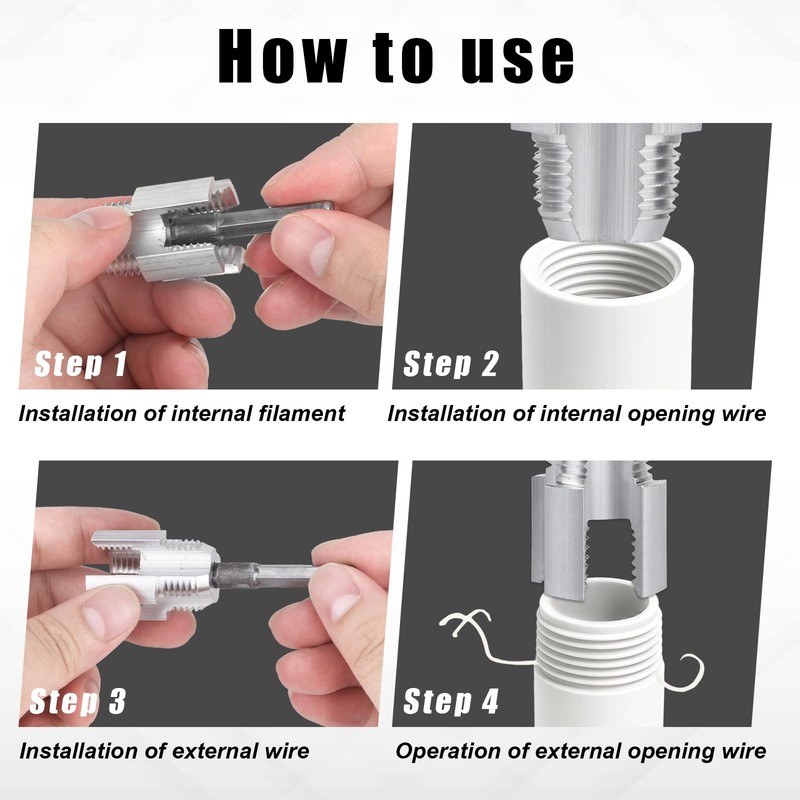 BOXOB 2-in-1 PVC Plastic Pipe Threader Kit, Integrated Internal &