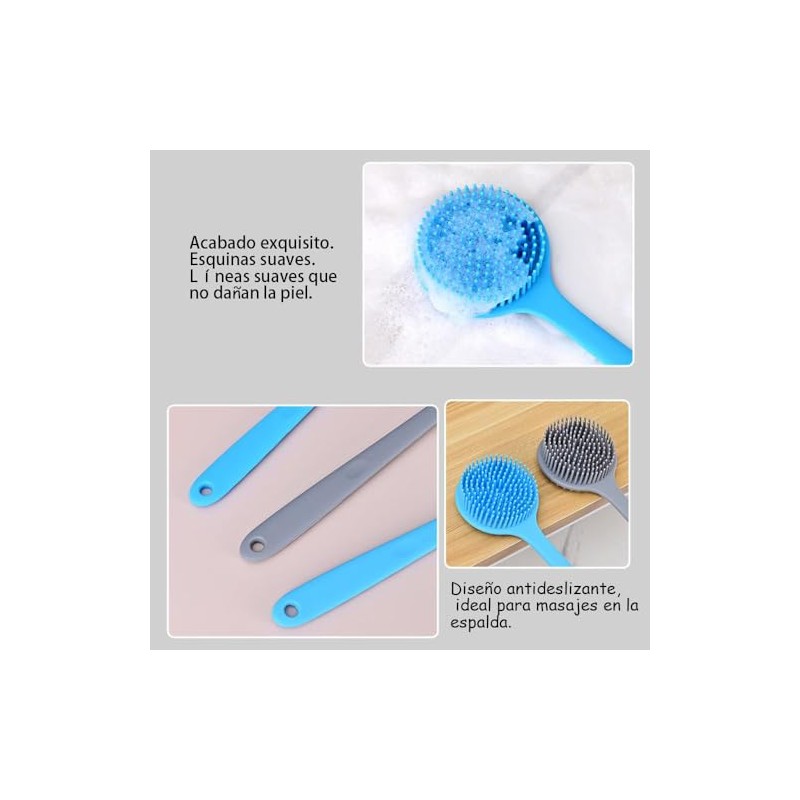Juego de 4 Cepillos de Silicona para Cuerpo, Incluye Cepillo