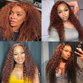 Peenoll Bundles Human Hair 24 26 28 Inch Light Brown Water Wave Bundles Human Hair 100% Unprocessed 11A Water Wave Bundles Human Hair Brazilian Bundles Human Hair for Black Women