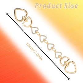 Heart Bag Extender Chain, Metal Purse Strap Extender Stylish Strap Replacement Bag Charms Purse Decorations Bags Accessories for Women Handbags Wallet Crossbody Shoulder Bags (Gold)